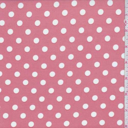Clay Pink Dot Print Activewear Knit Fabric