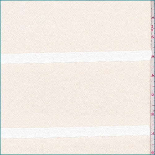 3 YD PC-Cream/White Burnout Stripe Rayon Jersey Knit Fabric
