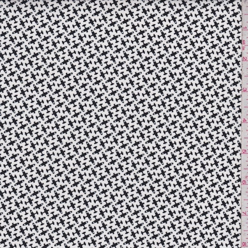 White-Midnight Mini Plane Print Cotton Fabric