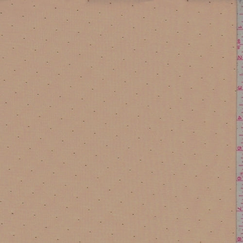 1 YD PC-Light Brown/Metallic Silver Pin Dot Chiffon Fabric