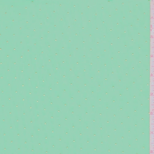 Sea Glass/Metallic Gold Pin Dot Chiffon Fabric