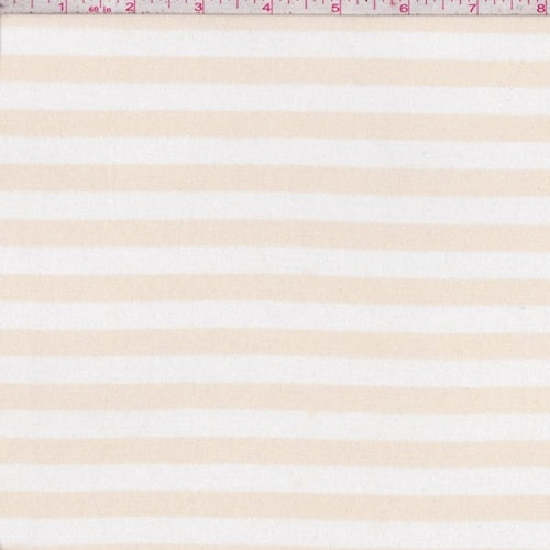 Golden Beige/White Stripe Jersey Knit Fabric