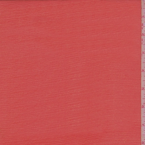 1 3/4 YD PC-Bright Red Silk Crinkle Chiffon Fabric