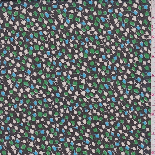 3 3/4 YD PC-Black Mini Clover Chiffon Fabric
