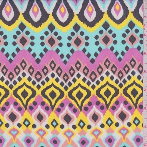 Lilac/Blue/Yellow Moroccan Georgette Fabric