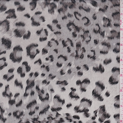 5 YD PC-Stone/Black Leopard Georgette Fabric