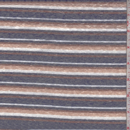 Olive/Ink/Black Stripe Slub Jersey Knit Fabric