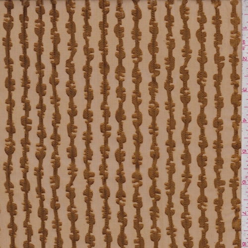 Dark Brass Satin Stripe Silk Chiffon Fabric
