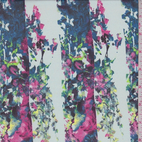 Sea Mist Multi Mottled Stripe Silk Chiffon Fabric