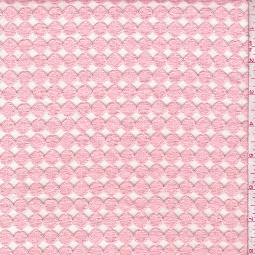 1 3/4 YD PC-Blush Pink Embroidered Geo Organza Fabric