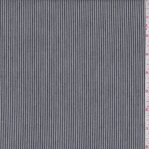 Stone Black/White Pinstripe Shirting Fabric