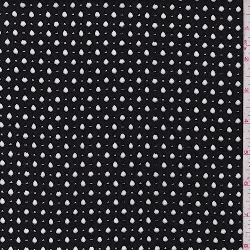 1 1/2 YD PC-Black Mini Lattice Eyelet Fabric
