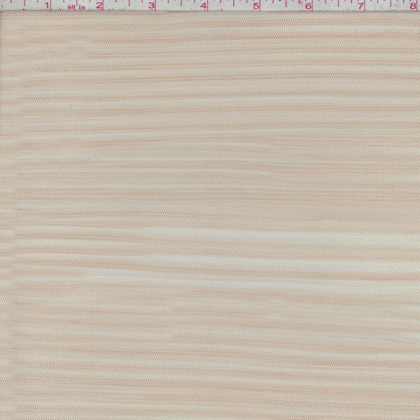 2 YD PC-Peach Beige Accordion Pleated Tulle Fabric