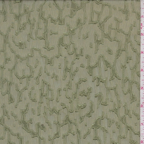 Moss Green Abstract Jacquard Chiffon Fabric