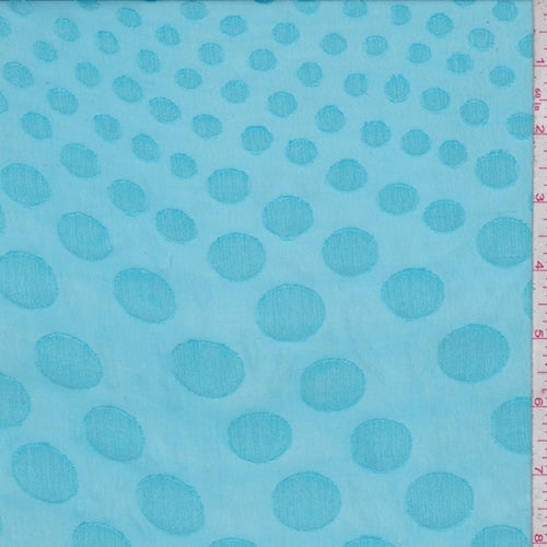 Turquoise Polka Dot Jacquard Chiffon Fabric