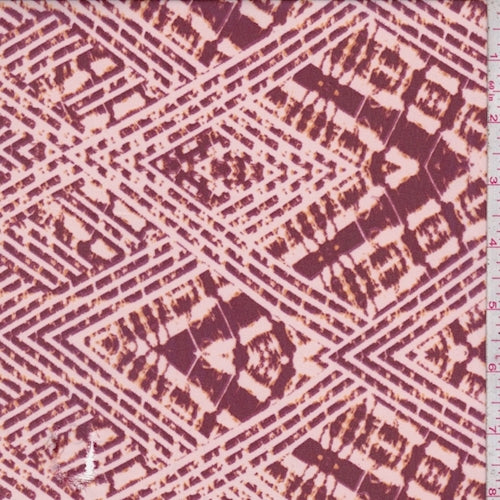 Mulberry/Blush Zig Zag Diamond Chiffon Fabric