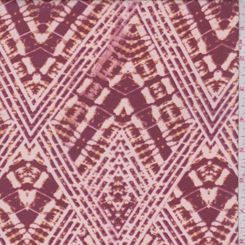 2 3/8 YD PC-Mulberry/Blush Zig Zag Diamond Chiffon Fabric