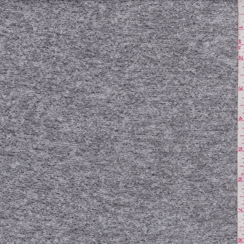 2 1/8 YD PC-Heather White/Black Jersey Sweater Knit Fabric