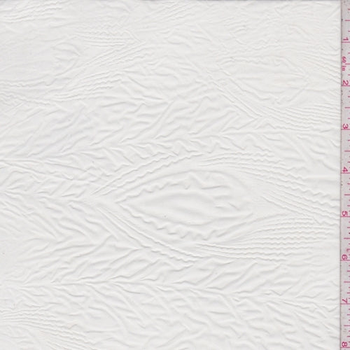 Ivory Peacock Feather Embossed Chiffon Fabric
