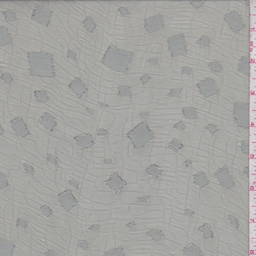 Light Sage Tossed Diamond Jacquard Crinkle Chiffon Fabric