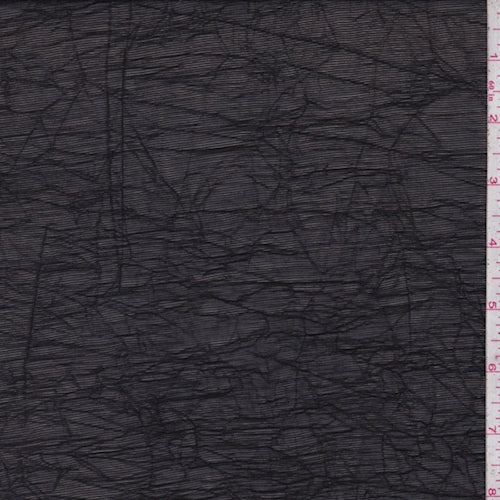 Black Crinkle Chiffon Fabric