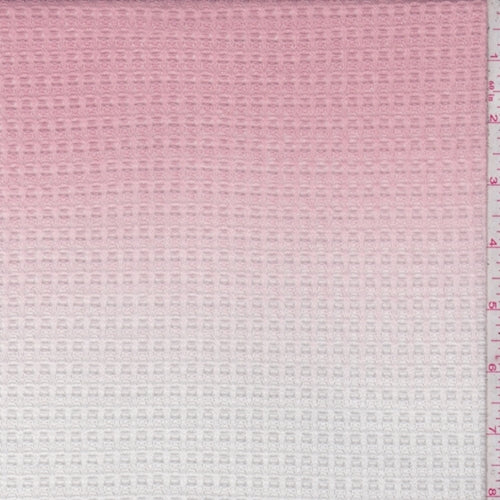 1 1/2 YD PC-Pink/White Ombre Bubble Thermal Knit Fabric