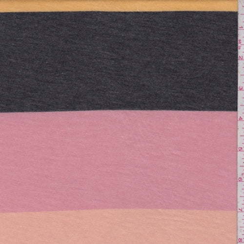 Marigold/Blush/Slate Multi Stripe French Terry Knit Fabric