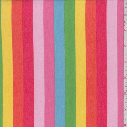 3 YD PC-Red/Orange/Blue Rainbow Stripe Jersey Knit Fabric