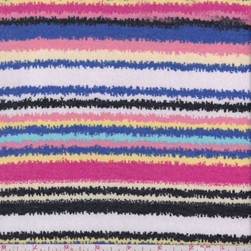 White/Pink/Violet Multi Jagged Stripe Jersey Knit Fabric
