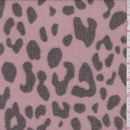 Pink Beige Leopard Jersey Sweater Knit Fabric