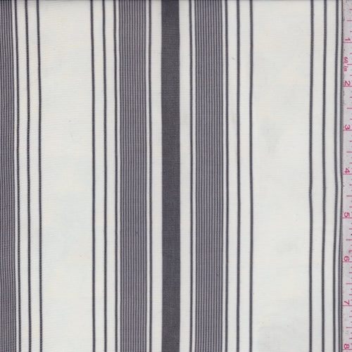 Chalk/Black Stripe Power Mesh Fabric