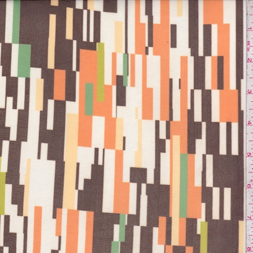 Chocolate/Orange Multi Pixel Power Mesh Fabric