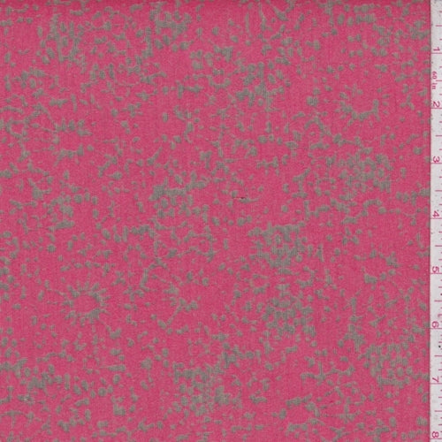 Dark Salmon Pink Floral Burnout Knit Fabric