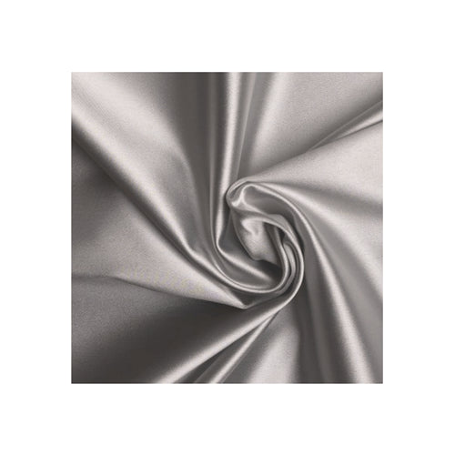 Runway Silks Silver Stretch Satin Fabric - Reorderable