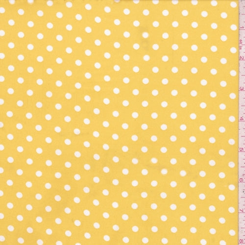 Bright Yellow Dot Crepe Georgette Fabric