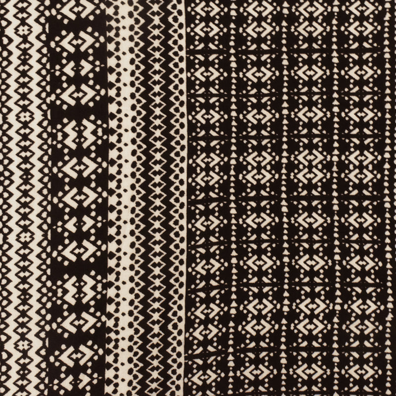 5 YD PC-Deep Burnt Brown-Beige Aztec Printed Challis Woven Fabric