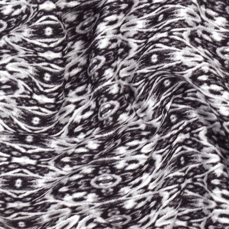 4 YD PC-Black-Gray-Multi Abstract Kaleidoscope Printed Cotton Gauze Fabric