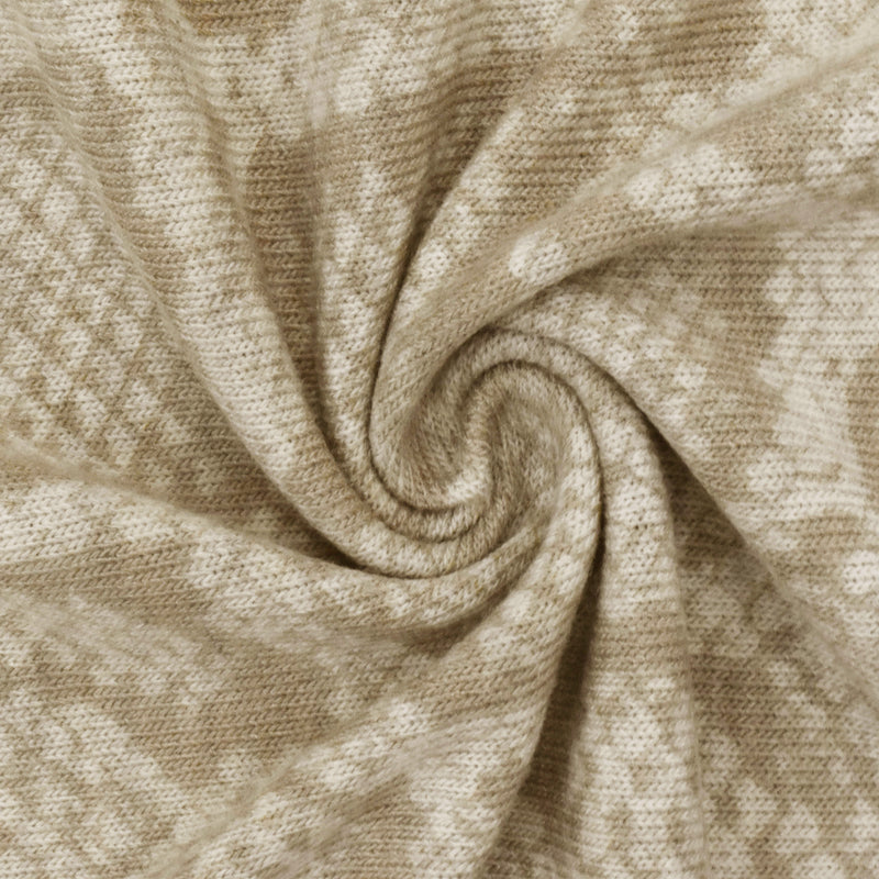 Sand Beige  Reptile Printed Stretch Jersey Knit Fabric