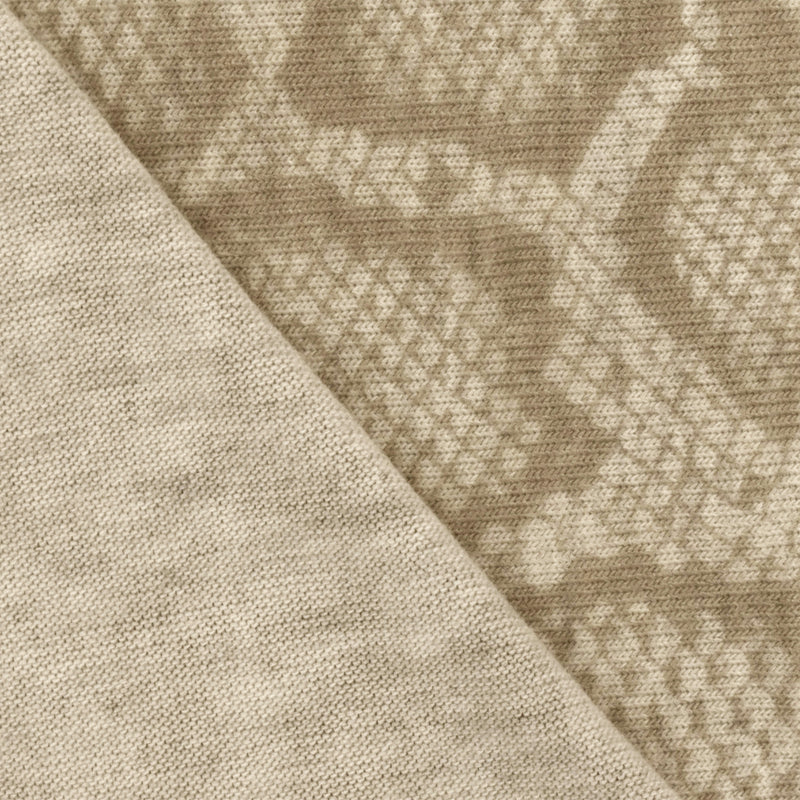 Sand Beige  Reptile Printed Stretch Jersey Knit Fabric