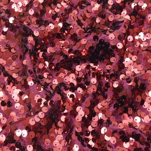 Maroon Red Sequined Knit Fabric
