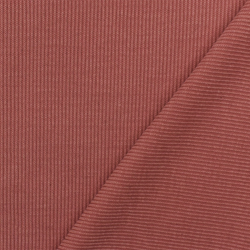 Pink Solid Stretch Spandex Poly Rayon Rib Knit Fabric