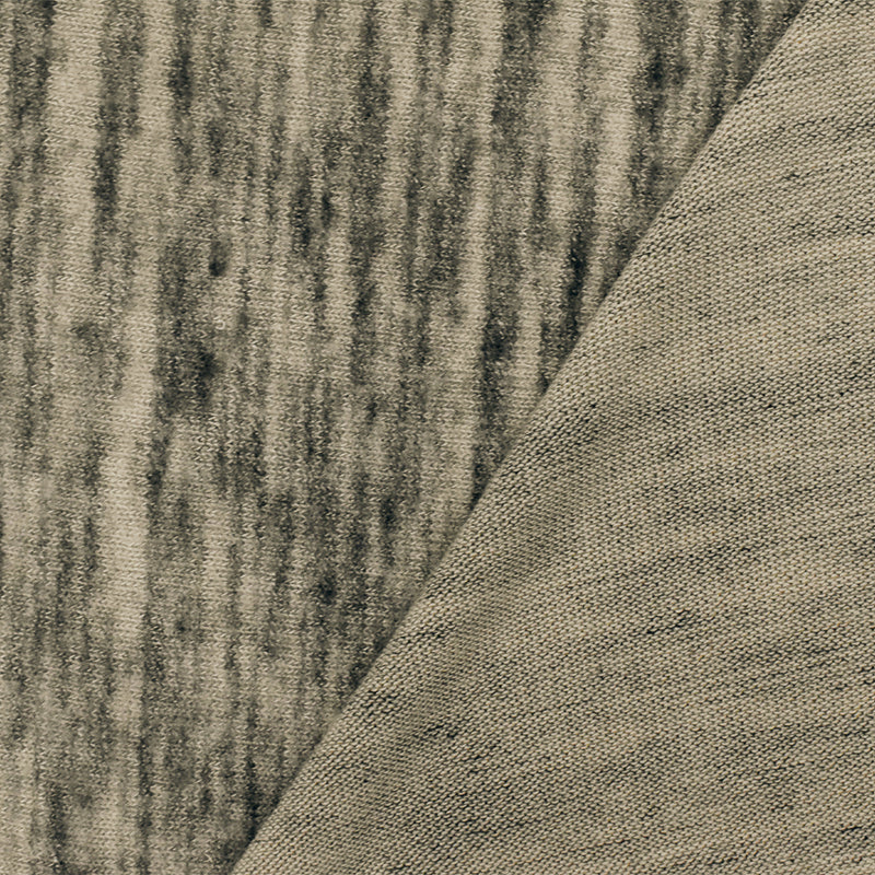Old Beige-Gray-Black Slub Stretch Brushed Jersey Knit Fabric