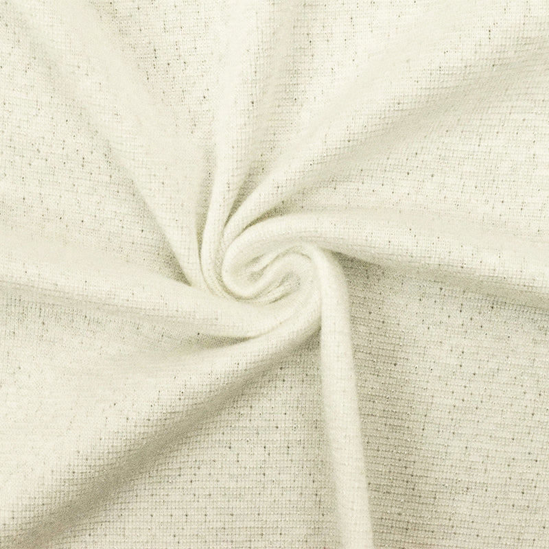 4 1/8 YD PC-Pearly Ivory-White Texture Stretch Rib Knit Fabric