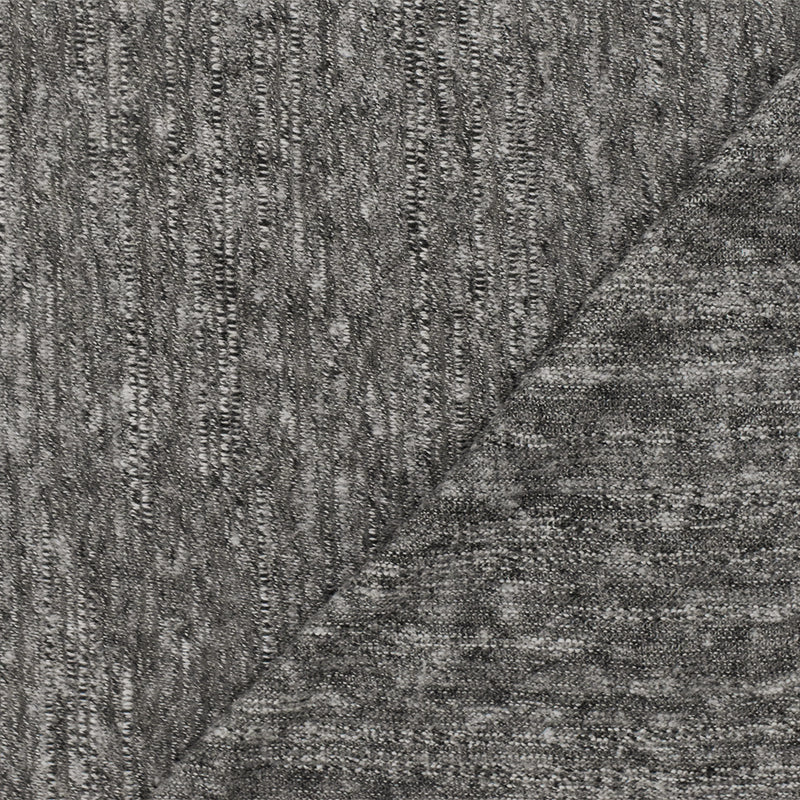 Simple Gray-Black-Gray Slub Stretch Jersey Knit Fabric