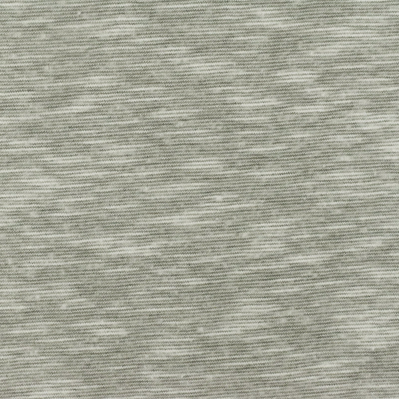 Fog Gray-White Slub Striped Stretch Jersey Knit Fabric