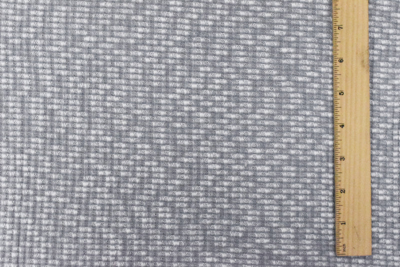 Glacier Gray-White Texture Stretch 3x2 Rib Knit Fabric