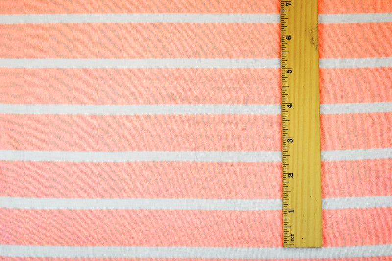 Peach-White Rayon Stretch Spandex Stripe Jersey Knit Fabric
