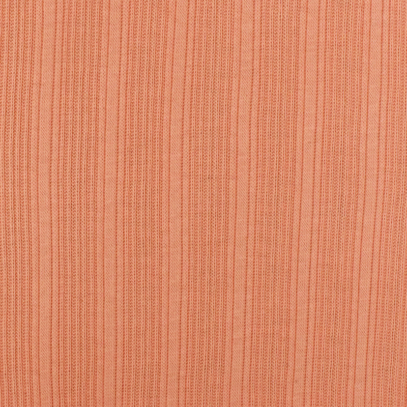 1 3/4 YD PC-Coral Orange Solid Stretch Rib Knit Fabric