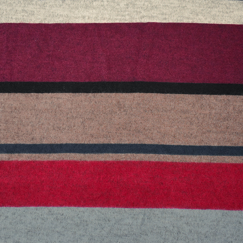 Blue-Red-Multi Poly Stretch Spandex Stripe Printed Jersey Knit Fabric