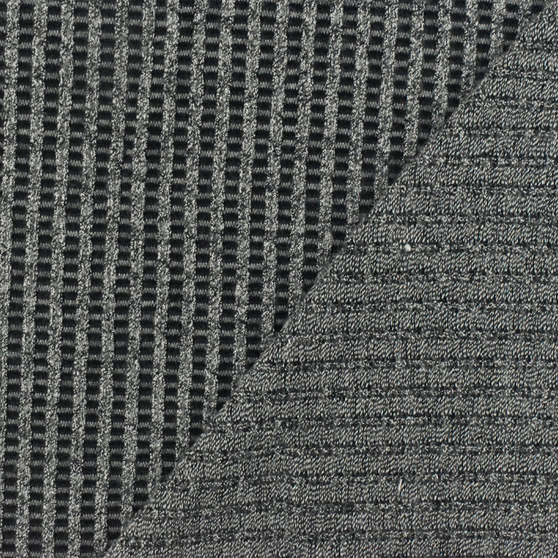 Shadow Gray-Black-White 3D  Mesh Stretch Knit Fabric